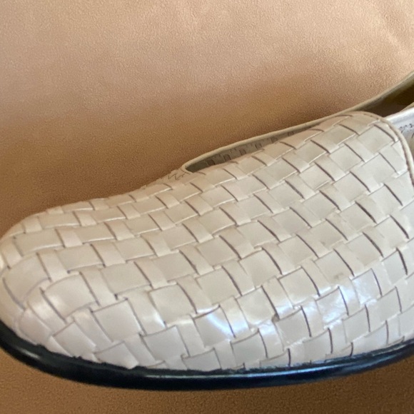 TROTTERS Liz Woven Leather Slip-On Loafers Bone Ivory White Narrow size 13AAA - Picture 6 of 14